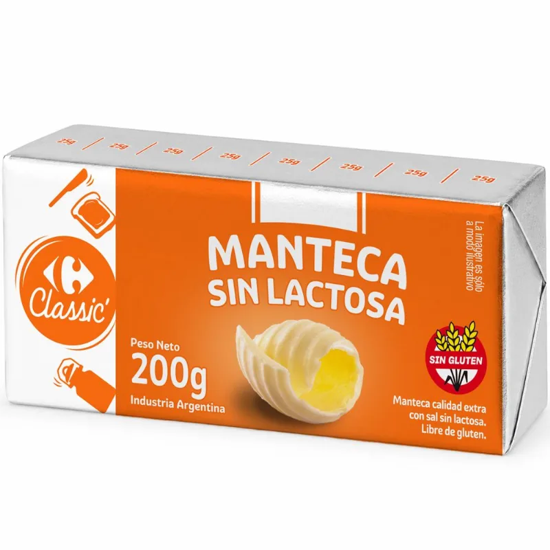 Manteca sin lactosa Carrefour Classic 200 grs