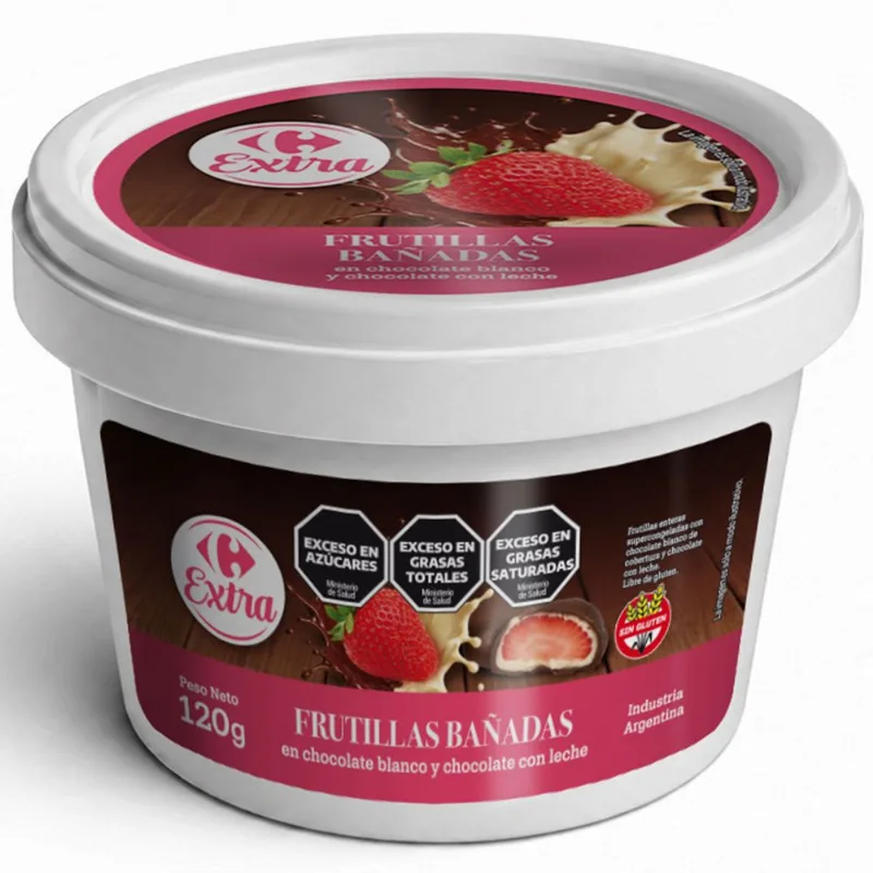 Frambuesas bañadas chocolate con leche Carrefour Extra 120 grs