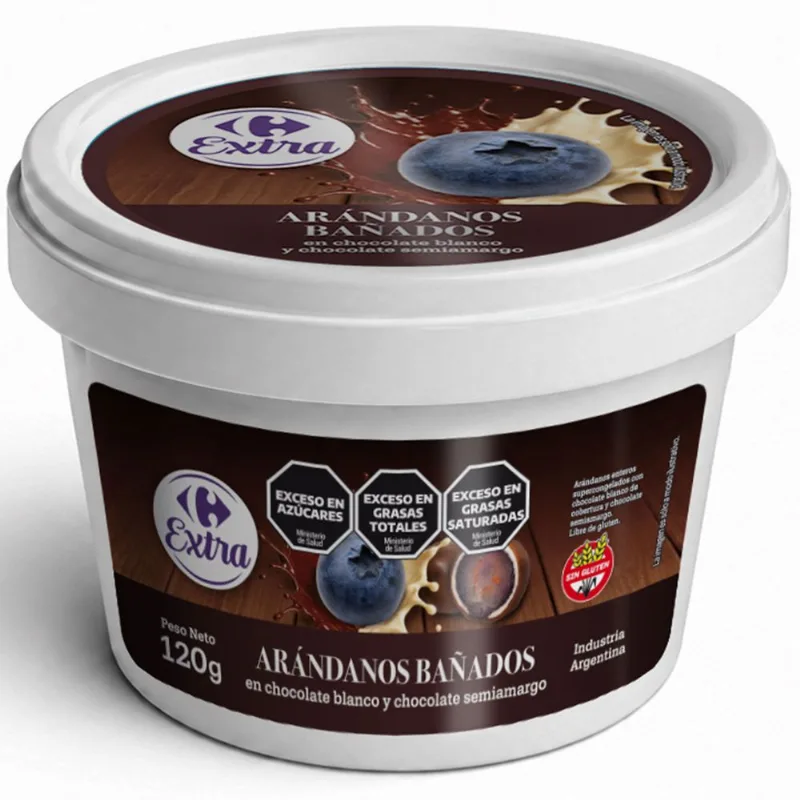 Arándanos bañados chocolate semiamargo Carrefour Extra 120 grs