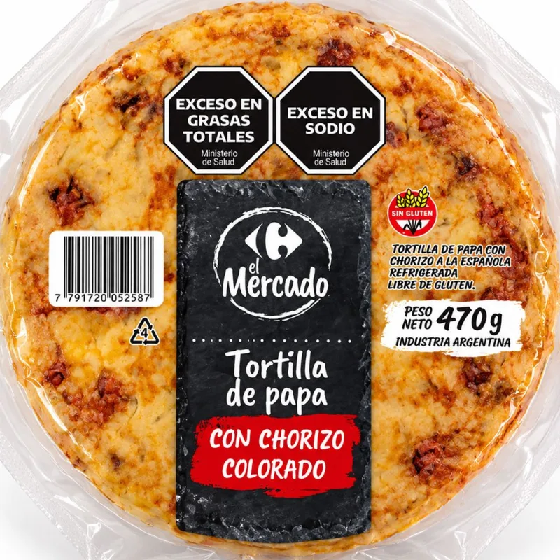 Tortilla con chorizo colorado El Mercado 470 grs