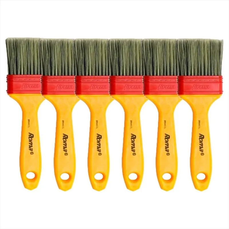 Trincha Gold Cerda Sintética Gris 2.1/2 Pol. Roma Kit C/6