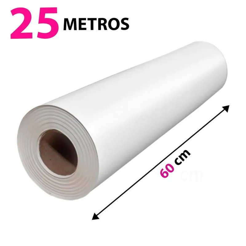 Papel Kraft Branco 70g Com 60cm De Largura x 25 Metros