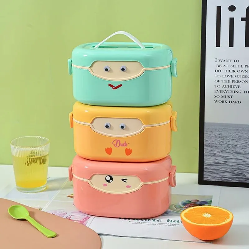 Marmita Lancheira Camada Dupla Infantil Lunch Box Emoji