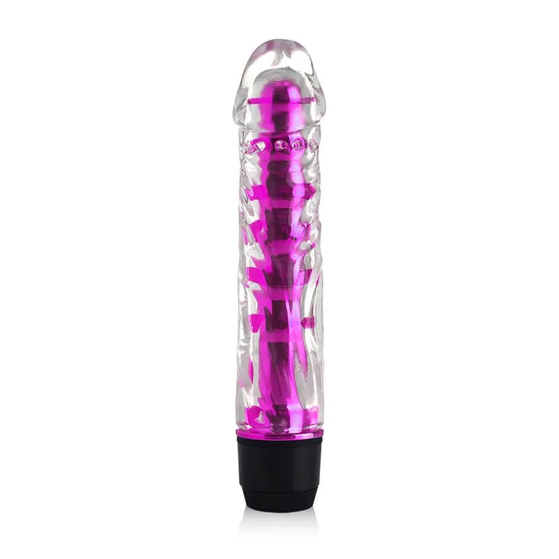 Vibrador Com Saliência Translúcido - Roxo