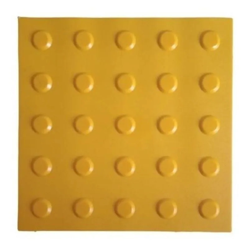 Kit 16 Pçs Piso Tátil Alerta Pvc 25x25 Argamassado Amarelo