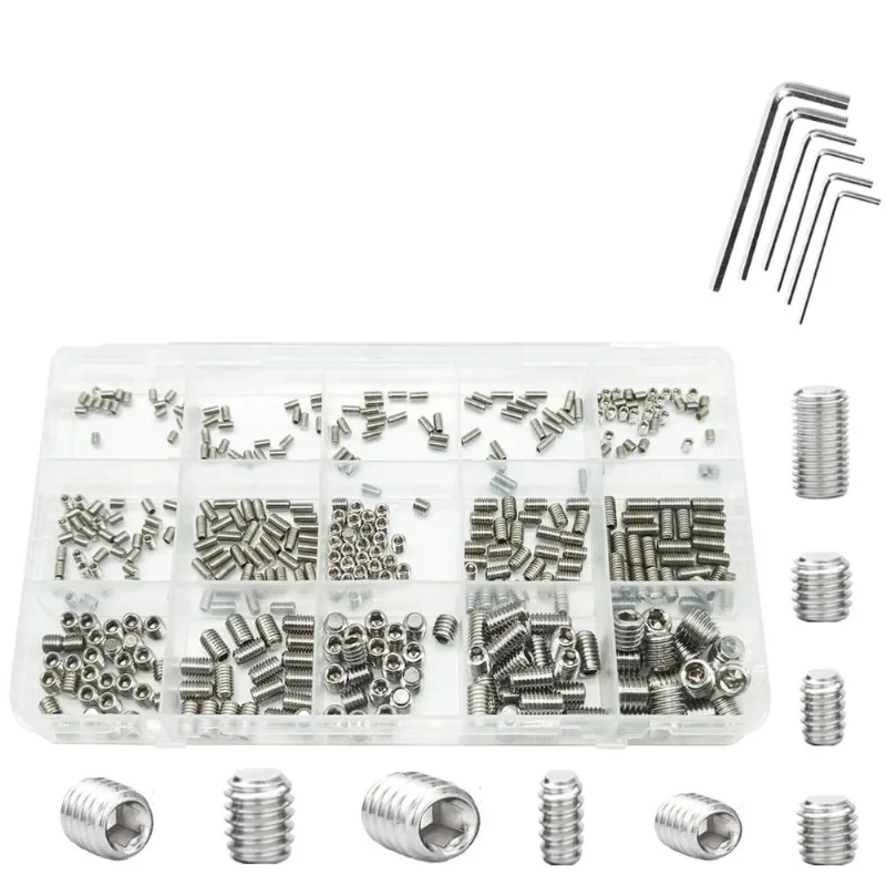 400 Parafuso Sem Cabeça Chave Allen M2,5 M3 M4 M5 M6 M8 Inox
