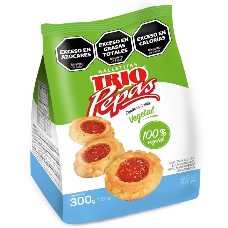 Galletitas pepas Trío con aceite vegetal 300 g.
