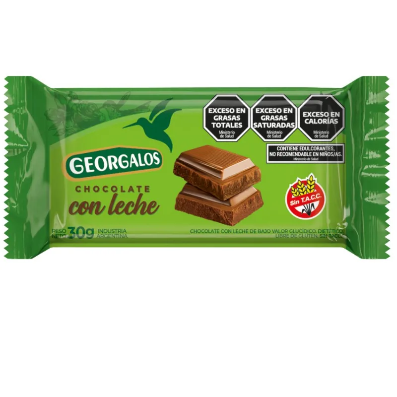 Chocolate con Leche Georgalos sin Azucares x 30 g