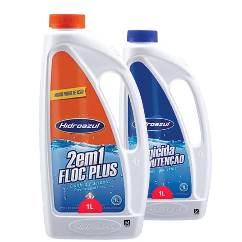 Kit Clarificante e algicida de Manutenção 1 litro Hidroazul