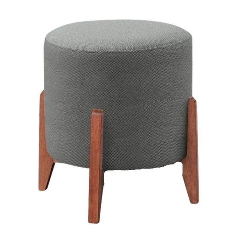 Puff Banqueta Thor Luxo Madeira Maciça Premium Suede Cinza