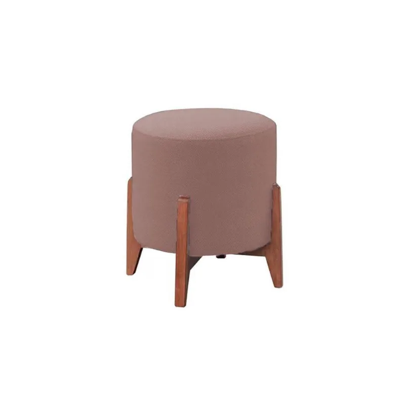 Puff Banqueta Thor Luxo Madeira Maciça Premium Suede Rose