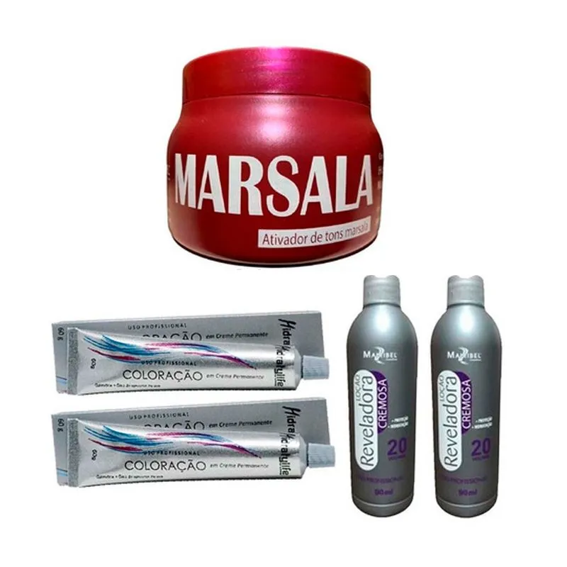 2 Tinta Marsala N° 66.26, 2 Ox 90ml, Matizad 500g Mairibel