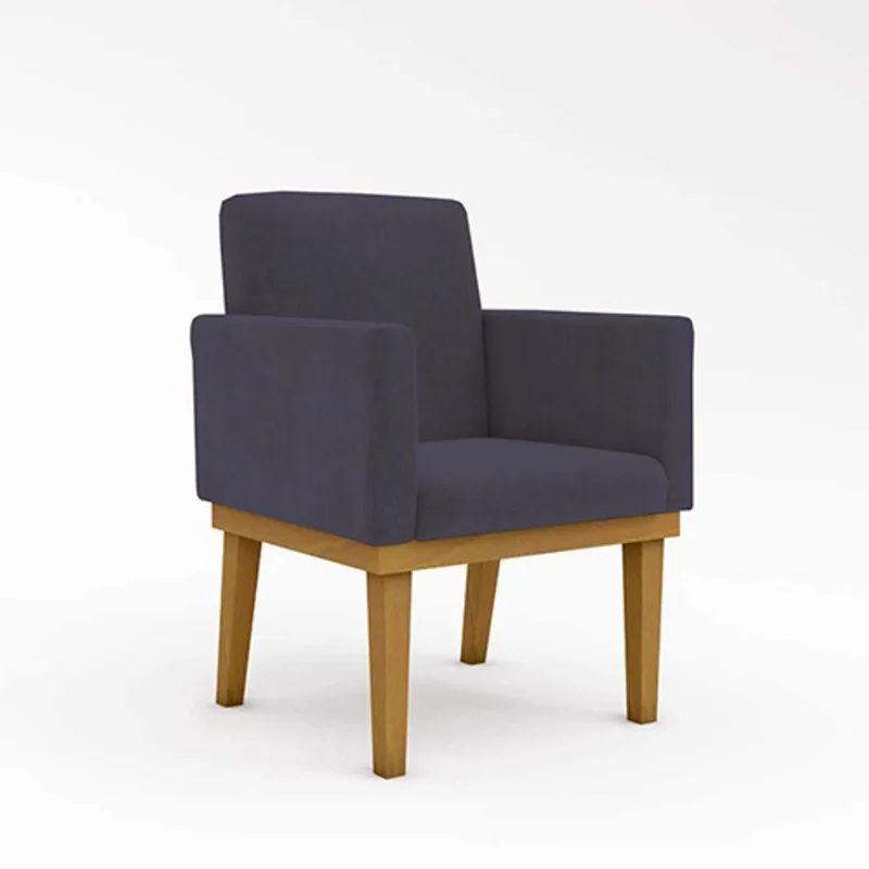 Poltrona Cadeira Reforçada Escritório Recepção Balaqui Decor Cor:cinza