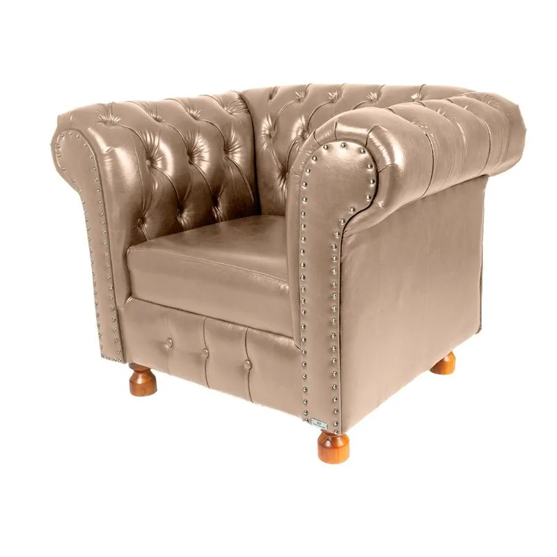 1 Poltrona Chesterfield Capitone Luiz xv - corano bege / Recepção, Sala, Móveis, decoração, consultório, conforto