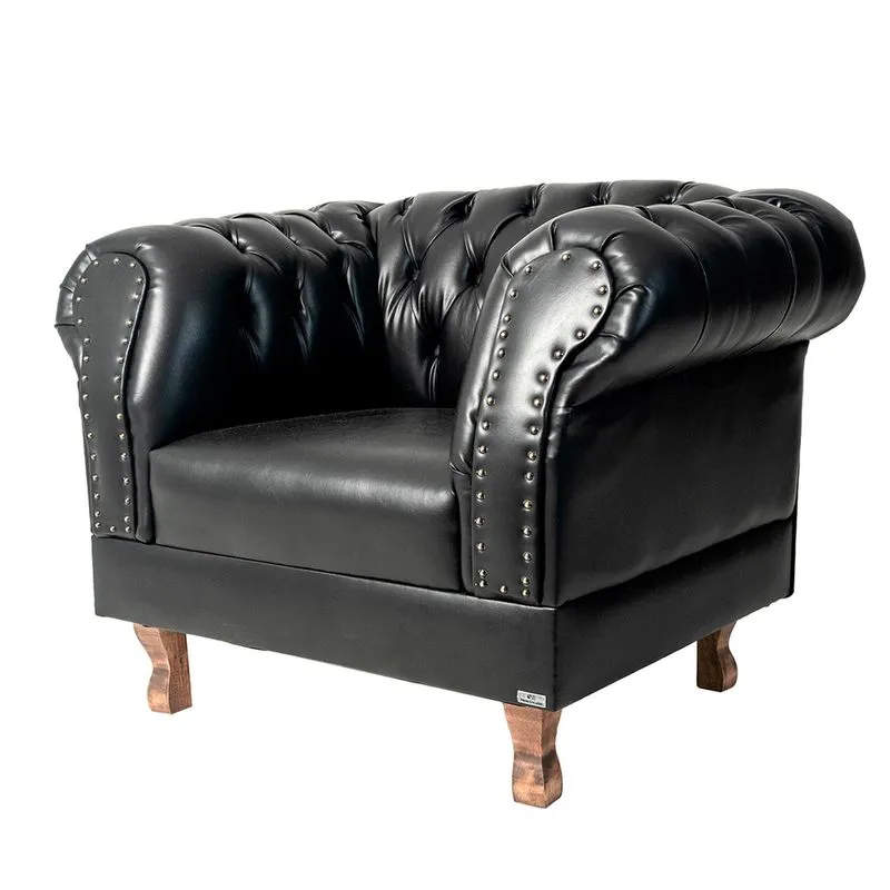 1 Poltrona Chesterfield Capitone Duque - corano preto / Recepção, Sala, Móveis, decoração, consultório, conforto