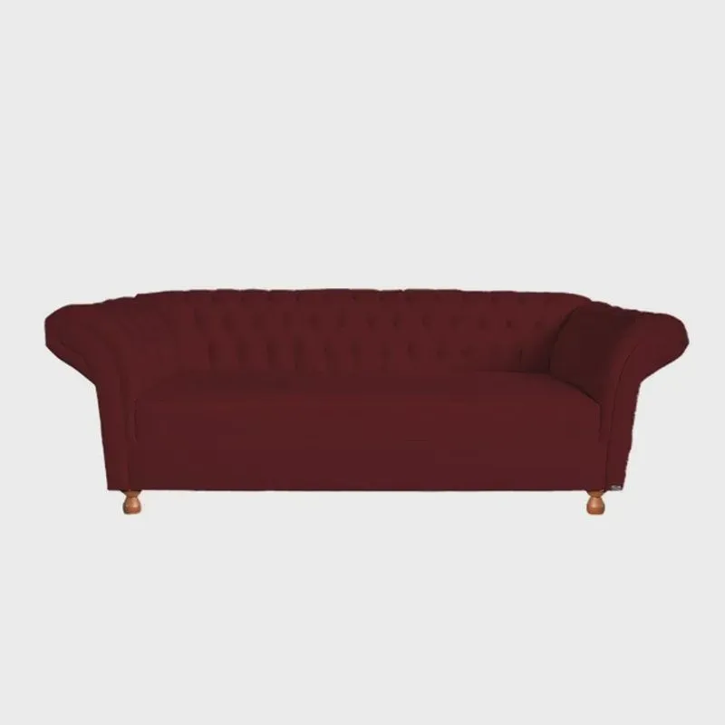 Sofá conde 2.30M com assento inteiriço suede bordo - pronta entrega / sofá - salão - TV - chesterfield