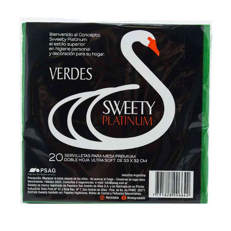 Servilletas Sweety Verde 20 U