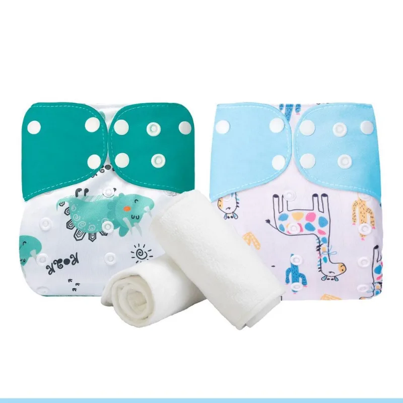 Kit 2 Fraldas Ecológicas Reutilizáveis + 4 Absorventes