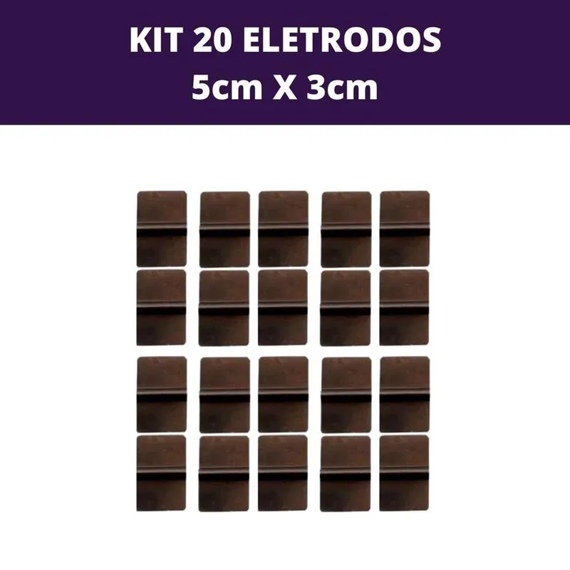 Kit 20 Eletrodo de Silicone Condutivo 5cm x 3cm