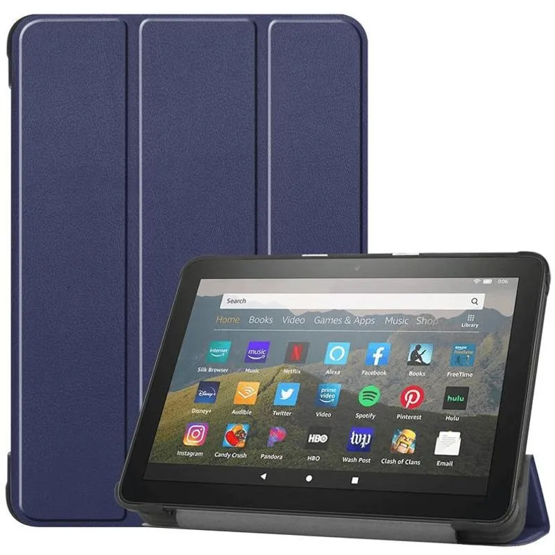 Kit Capa Autosleep Magnética Tablet Amazon Fire Hd 8 + Vidro