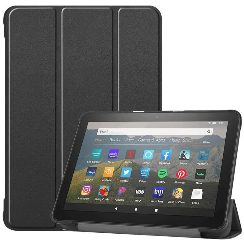 Kit Capa Autosleep Magnética Tablet Amazon Fire Hd 8 + Vidro