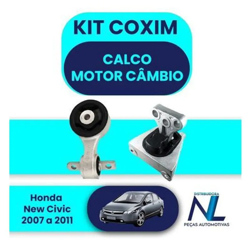 Kit Coxim Calço Motor Câmbio Honda New Civic 2007 A 2011 Manual