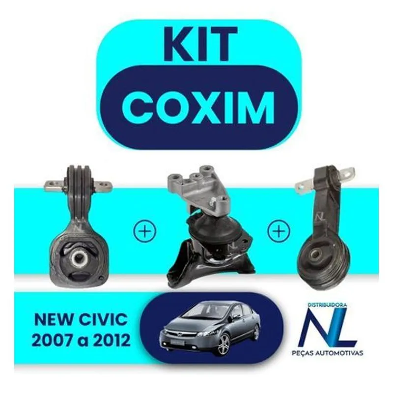Kit Coxim Calço Motor E Cambio Honda New Civic 2007 A 2011