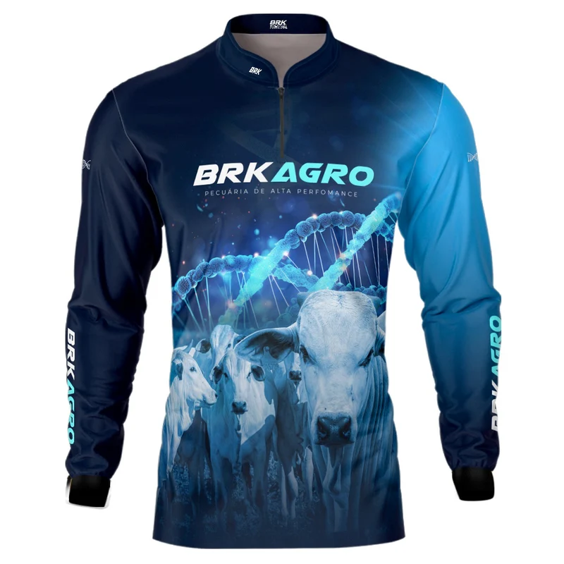Camisa Agro Brk Pecuária Melhoramento Genético com Proteção Solar UV50+ GG