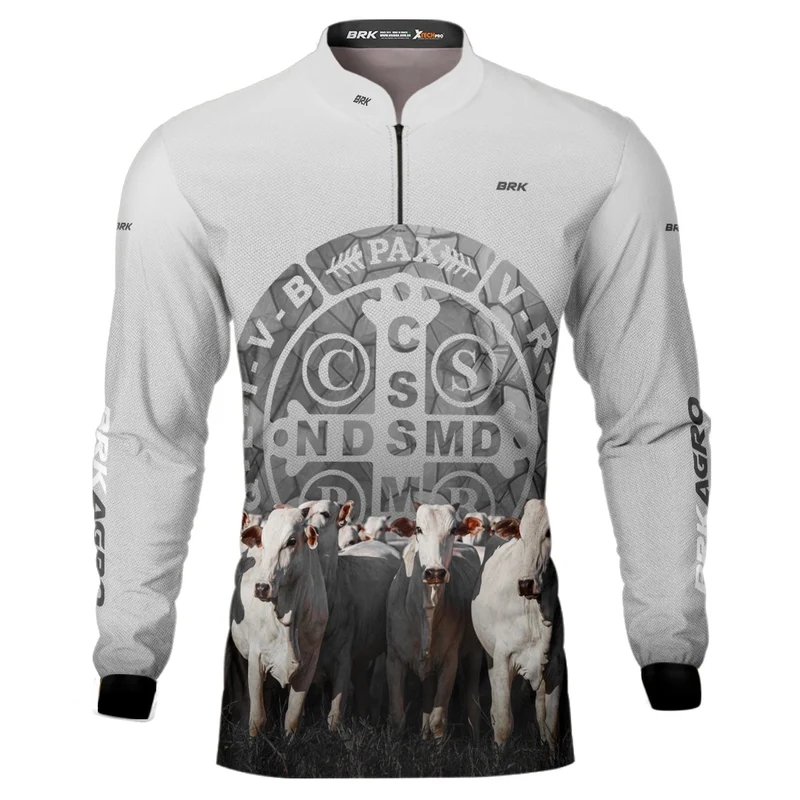 Camisa Agro Brk Pecuária Branca São Bento com UV50+ PP