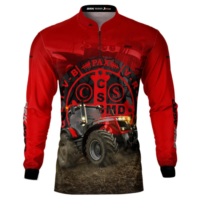 Camisa Agro Brk Trator São Bento Vermelha com UV50+ G1