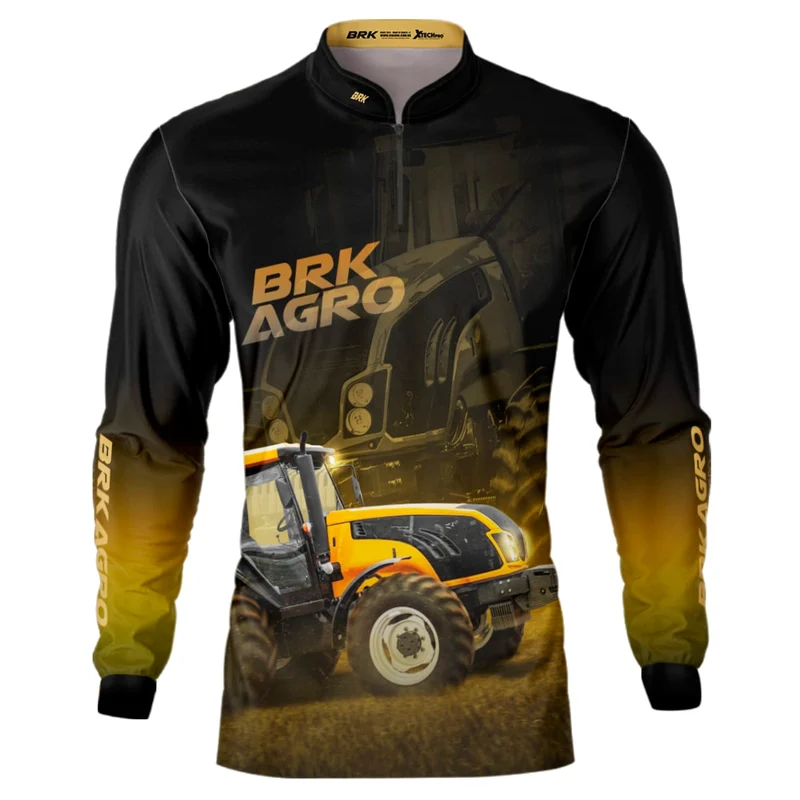 Camisa Agro Brk Trator BM135 Amarelo com Proteção Solar UV50+ G1