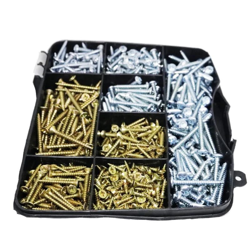 Kit Parafuso Chipboard Atarraxante 940 Pçs Caixa Organizador