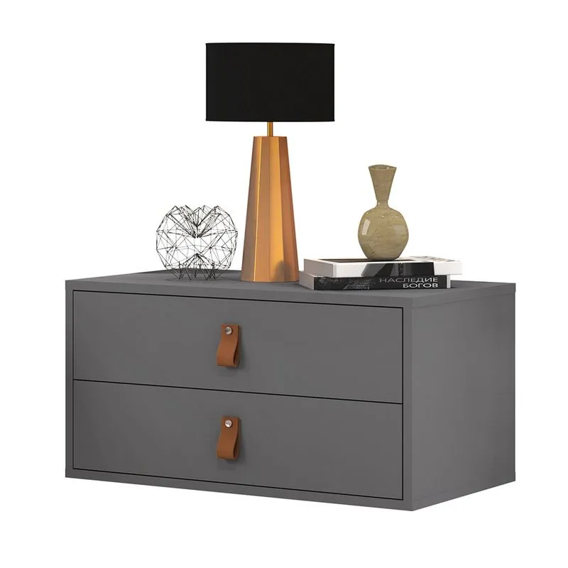 Mesa de Cabeceira Unic 60cm Cor Cinza