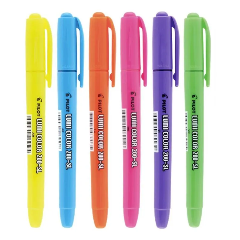 Kit 06 Marca Texto pilot Lumi Color 200SL Neon Flourescente