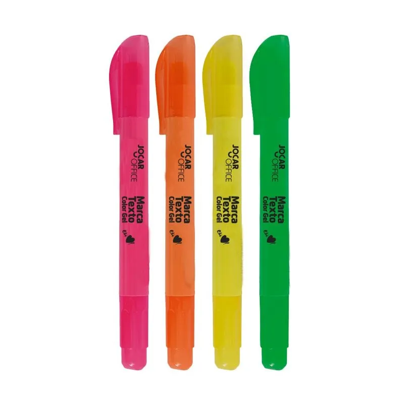 Kit 04 Marca Texto Color Gel Retrátil - Jocar Office