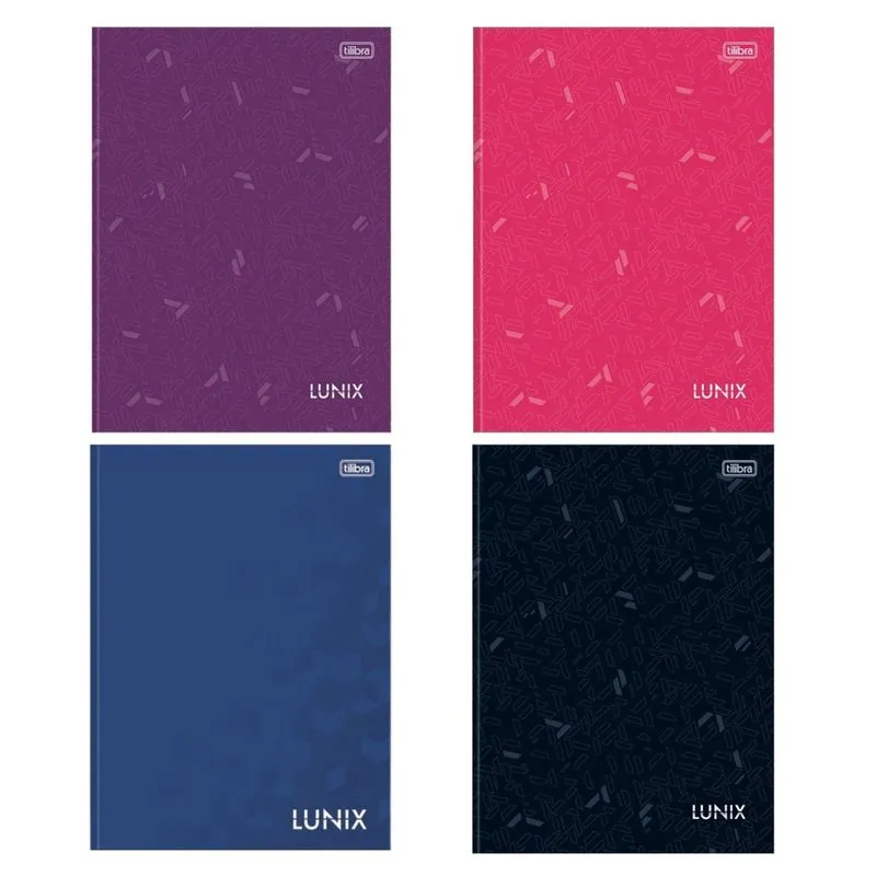 Kit 04 Cadernos Brochura Grande Universitário Lunix 40 Folhas - Tilibra
