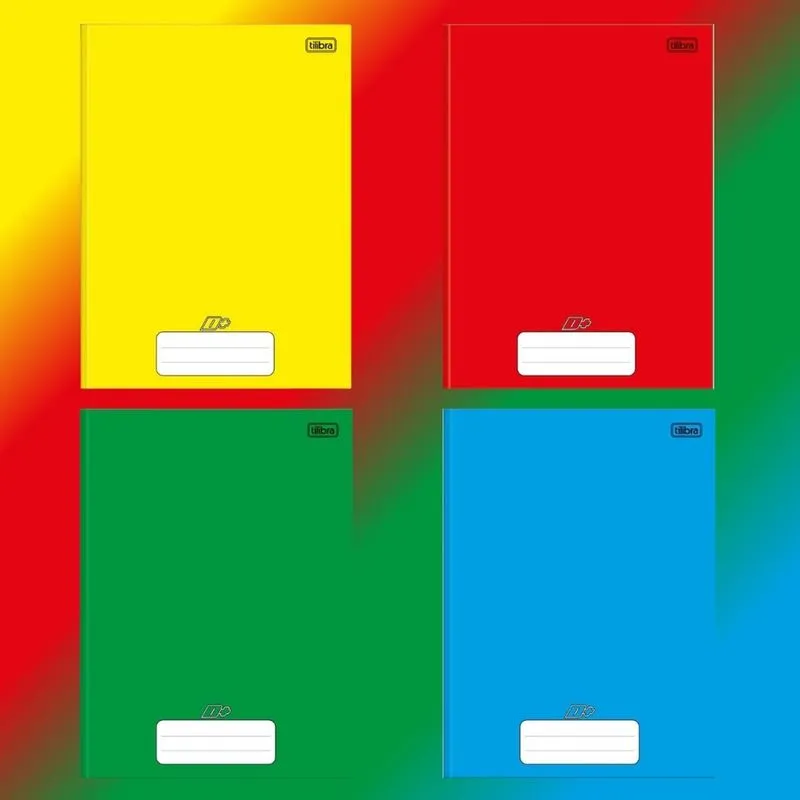 Kit 04 Caderno Brochura Grande Universitário 20x27,5cm d + 96 Folhas Capa Dura Tilibra