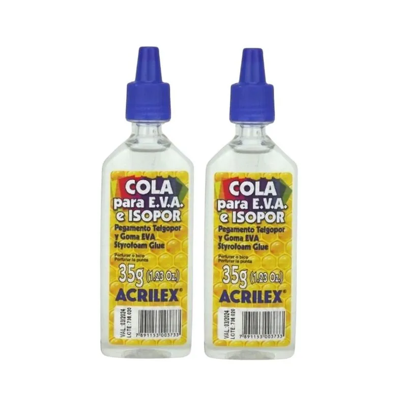 Kit 02 Colas para eva e Isopor 35g - Acrilex