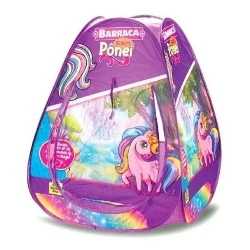Barraca Toca Tenda Infantil Pônei Unicórnio Menina Dobrável