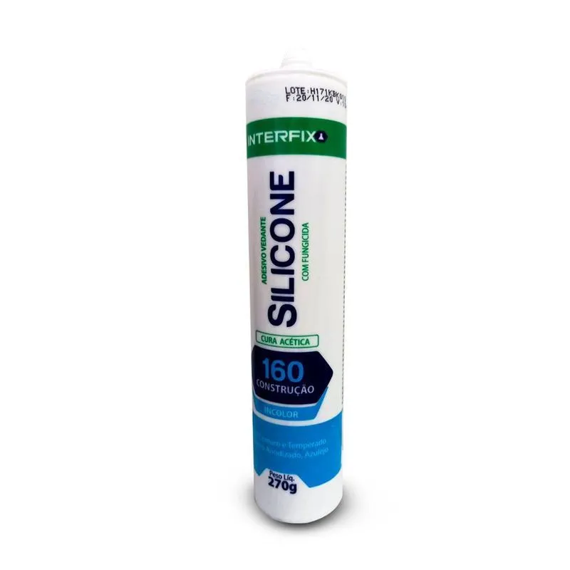 Silicone Acético 160 Vedação Vedante Incolor 270g Interfix