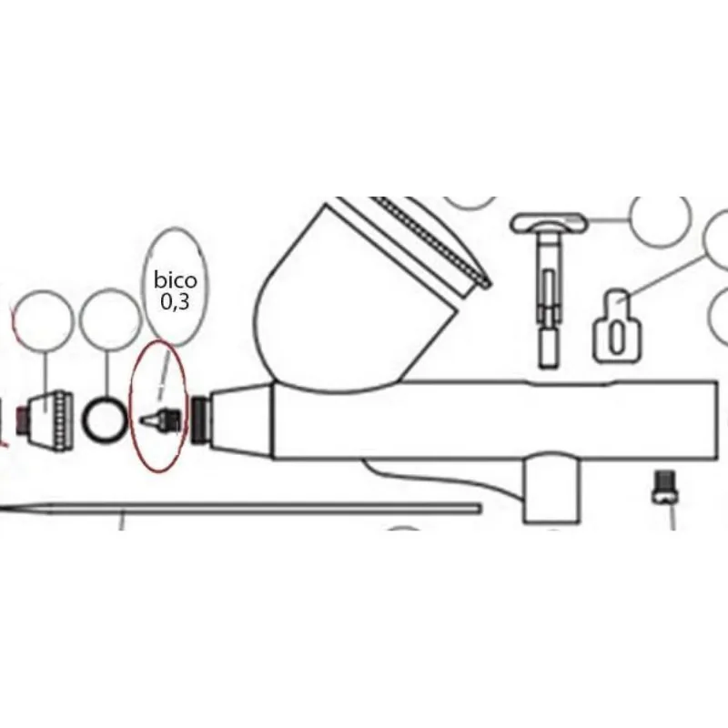 Bico De Ar 0,5mm Para Aerógrafos On77 Onetools