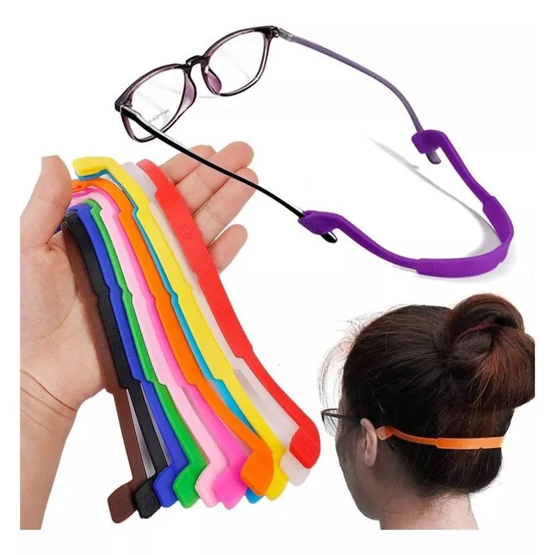 Cordinha Silicone Segura Óculos Infantil Preto
