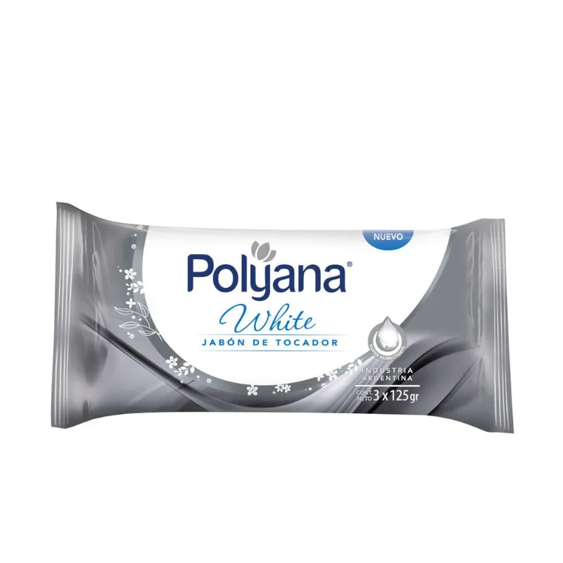 Jabón de tocador Polyana white 125 g. x 3 uni