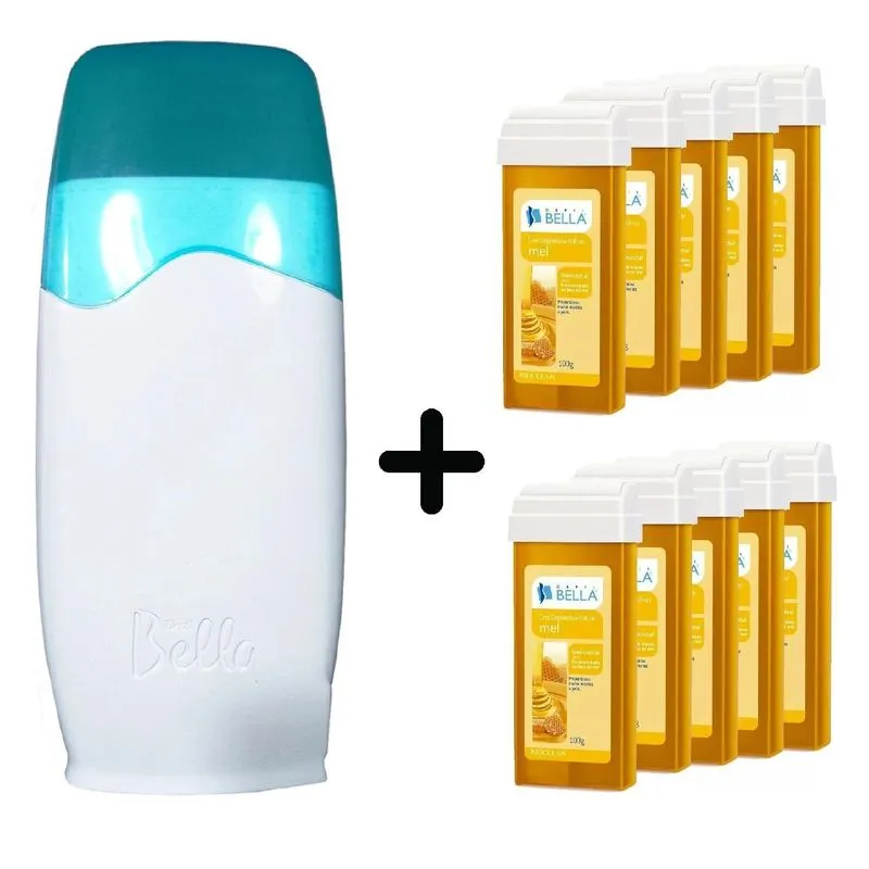 Kit Depilador Elétrico Depilação + 10 Ceras Refil Mel