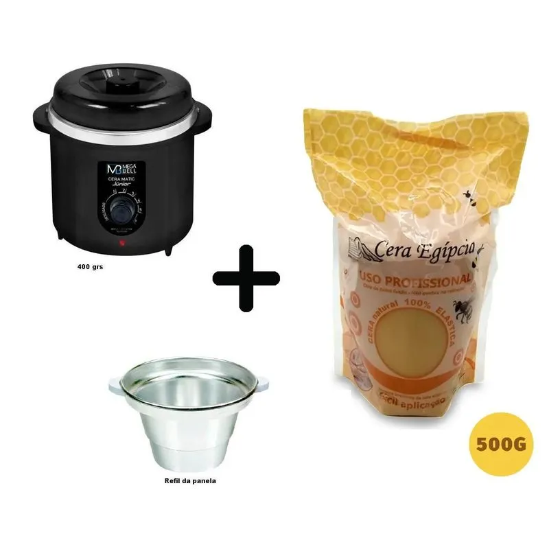 Termocera C/refil + Cera 500g Depilatória Egipcia Elástica