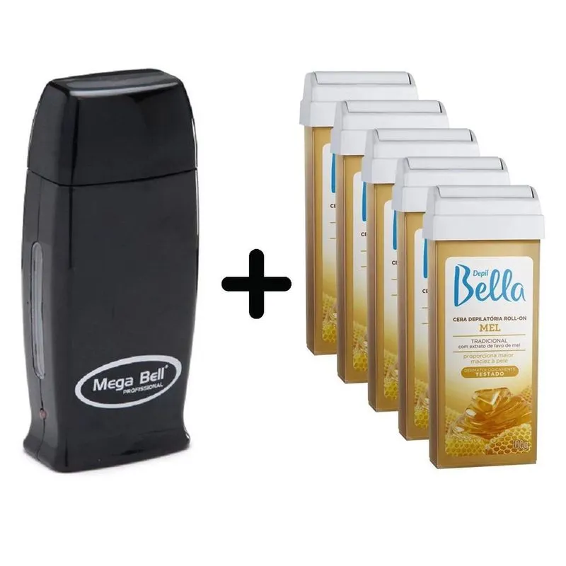 Depilador Elétrico Depilação Mega Bell + 5 Ceras Depil Bella