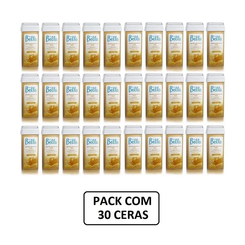 Kit 30 Refil Cera Roll-On 100G Depilação - Depil Bella