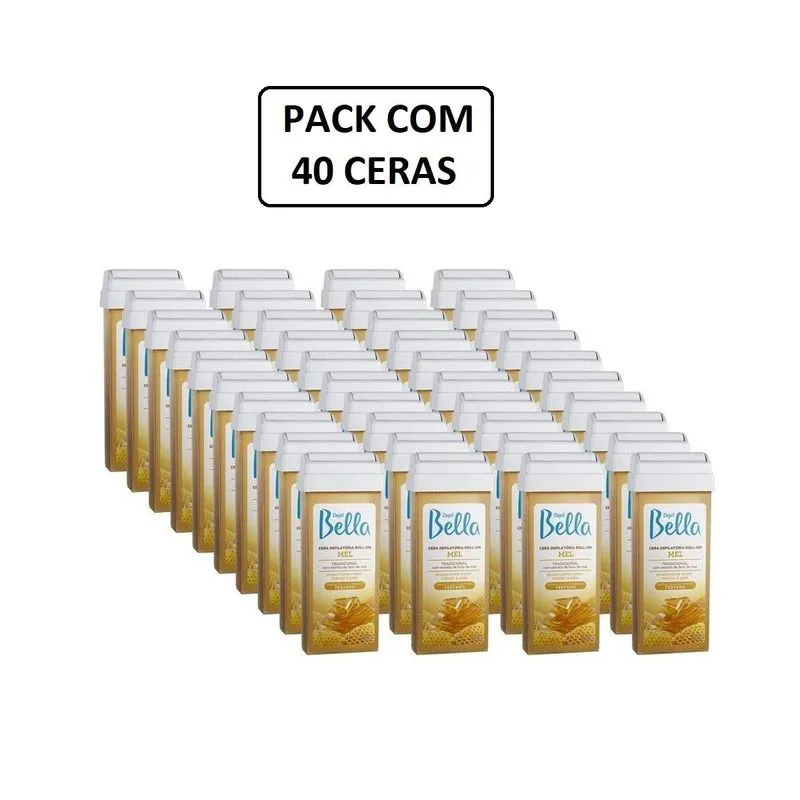 Kit 40 Refil Cera Roll-On 100G Depilação - Depil Bella