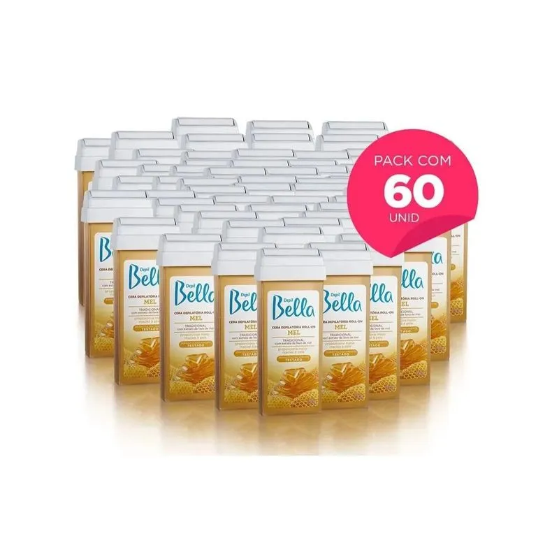 Kit 60 Refil Cera Roll-on 100g Depilação - Depil Bella