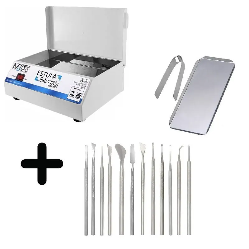 Estufa Esterilizador Podologia Kit 12 Bisturi Profissional